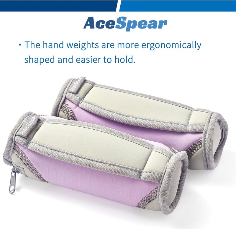 AceSpear Hand Weights for Women Men 1lb 2lbs 3lbs 4lbs Soft Dumbbells of 2, Detachable Walking Weight for Aerobics, Jogging, Running - Image 2